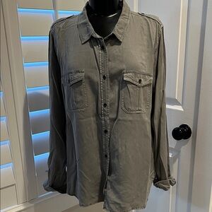 Olive Button-Up Shirt